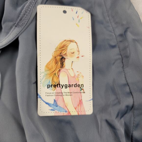 PrettyGarden One-Shoulder Slate Blue Dress Size L New With Tags 845 - Picture 4 of 9